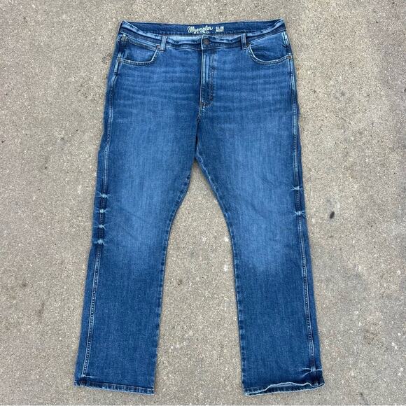 Wrangler 40x34 Retro Slim Boot Blue Denim Jeans 77MWZIR - Picture 2 of 5